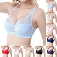thumbnail image 1 of CFLVAEK Womens Lace Bras Plus Size Wirefree Push Up Everyday Bra Breathable Full Coverage Bralettes Lightly Push Up Daily Bras Purple 100C, 1 of 6