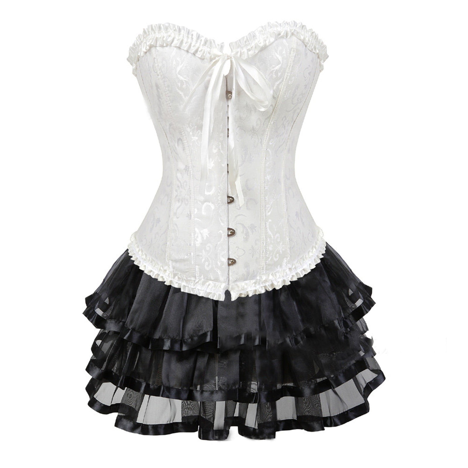 CFLVAEK Womens Medieval Strapless Dress Steampunk Corset Mini Dress