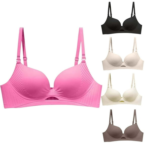CFLVAEK Womens Seamless Bras Comfort No Underwire Bra Full Figure Everyday Bras Push Up Beauty Back Bralette Hot Pink S