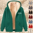 thumbnail image 1 of CFLVAEK Womens Sherpa Fleece Lined Hoodies Plus Size Zip Up Hoodie Sweatshirts Thermal Winter Long Sleeve Sweatshirt with Pockets Army Green XXXL, 1 of 5