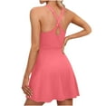 thumbnail image 1 of CFLVAEK Womens Tennis Dresses Summer Casual Criss Cross Back Workout Dress Adjustable Straps Tank Dress Athletic A Line Dress Sporty Scoop Neck Mini Dresses Built in Shorts and Bra, 1 of 8