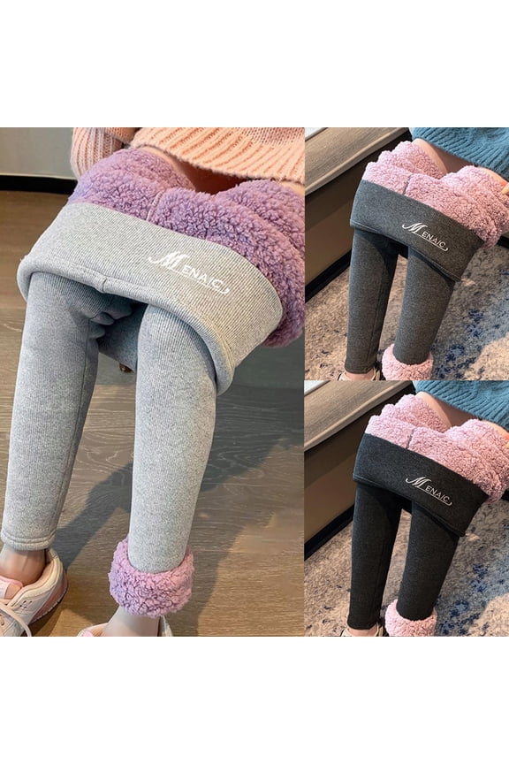 Womens Thick Fleece Lined Leggings Thermal Warm Winter Tights Ribbed High Waisted Leggings Solid Color Gifts Legging for Women Black L