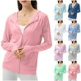 thumbnail image 1 of CFLVAEK Womens UPF 50+ Long Sleeve Shirts Sun Protection Full Zip Up Hoodies Plus Size Long Sleeve Clothing for Outdoor Hiking, 1 of 9