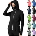 thumbnail image 1 of CFLVAEK Womens UV Sun Protection UPF 50+ Hoodies with Thumbhole Casual Long Sleeve Sun Shirts Full Zip Hiking Outdoor Fishing Clothing, 1 of 9