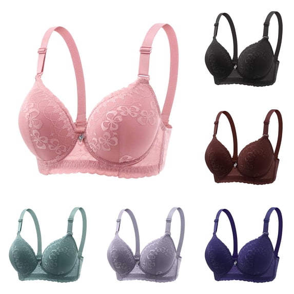 CFLVAEK Womens Underwire Bra Comfort Supportive Lace Bras Breathable Full Coverage Everyday Bralettes Adjustable Straps Brassiere Green 42