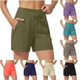 thumbnail image 1 of CFLVAEK Workout Shorts Women with Zipper Pockets Drawstring High Waisted Running Gym Shorts Black XL, 1 of 7