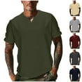 thumbnail image 1 of CFLVAEK Workout T Shirts for Men Big and Tall V Neck Tshirt Comfy Short Sleeve Tshirt Solid Color Running Gym Athletic Tees Wine XXL, 1 of 7