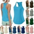 thumbnail image 1 of CFLVAEK Workout Tank Tops for Women Loose Fit Racerback Tank Top Loose Fit Crewneck Sleeveless Running Fitness Shirts Solid Color Basic Tank Tops Light Blue L, 1 of 9