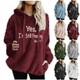 thumbnail image 1 of CFLVAEK Yes I'm Still Cold Me 24:7 Hoodies for Women Plus Size Fuzzy Fleece Hoodie Sweatshirts Oversized Long Sleeve Winter Warm Pullover Tops with Pockets Pink XXXL, 1 of 7