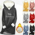 thumbnail image 1 of CFLVAEK Yes I'm Still Freezing Hoodies for Women Plus Size Sherpa Fleece Lined Hooded Sweatshirts Cozy Long Sleeve Thermal Winter Pullover Tops Yellow M, 1 of 4