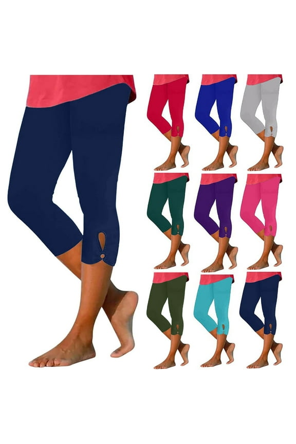 Yoga Capri Pants for Women Plus Size High Waisted Capris Leggings Comfy High Tummy Control Lounge Workout Capri Pant Sky Blue XL