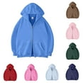 thumbnail image 1 of CFLVAEK Zip Up Hoodie for Men Casual Long Sleeve Hooded Sweatshirts Solid Color Oversized Hoodies with Pockets Fall Fashion Outfits Red XL, 1 of 3