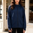 thumbnail image 1 of CFLVAEK Zip Up Hoodies for Women with Zipper Pockets Plus Size Raglan Long Sleeve Hooded Sweatshirts Trendy Fall Winter Hoodie Navy S, 1 of 6