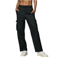 thumbnail image 1 of CFMDUC Cargo Pants for Women High Waisted Wide Leg Casual Pants Lightweight Active Track Streetwear Trousers with Pockets Dark Gray L, 1 of 5