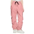 thumbnail image 1 of CFMDUC Ski Pants for Women Waterproof Windproof High Waisted Cargo Pants Baggy Snowboarding Warm Hiking Insulated Trousers Snow Outfits Watermelon Red L, 1 of 6