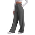 thumbnail image 1 of CFMDUC Sweatpants for Women Wide Drawstring High Waisted Wide Leg Joggers Baggy Casual Comfy Track Pants with Pockets Dark Gray M, 1 of 6