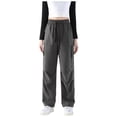 thumbnail image 1 of CFMDUC Women's Cargo Pants Quick Dry Waterproof Hiking Pants Lightweight Pants Parachute Trousers with Pockets Streetwear Dark Gray 3XL, 1 of 9