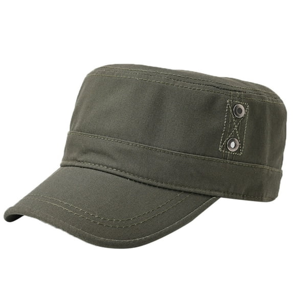 CFMIURAN Cadet Hat, Men's Cotton Flat Top Sun Hat - Fashion Casual Washed Cap for Hiking, Adjustable Outdoor Sunshade Hat for Daily Wear, Lightweight Travel Baseball Cap Style