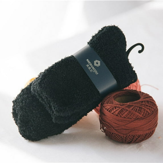 CFMIURAN Fuzzy Socks for Women Men Non Slip Sleep Warm Fluffy Socks Soft House Socks Black