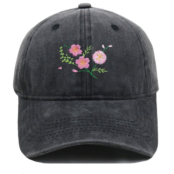 CFMIURAN Hat for Women, Hand Embroidered Flower Design Baseball Cap