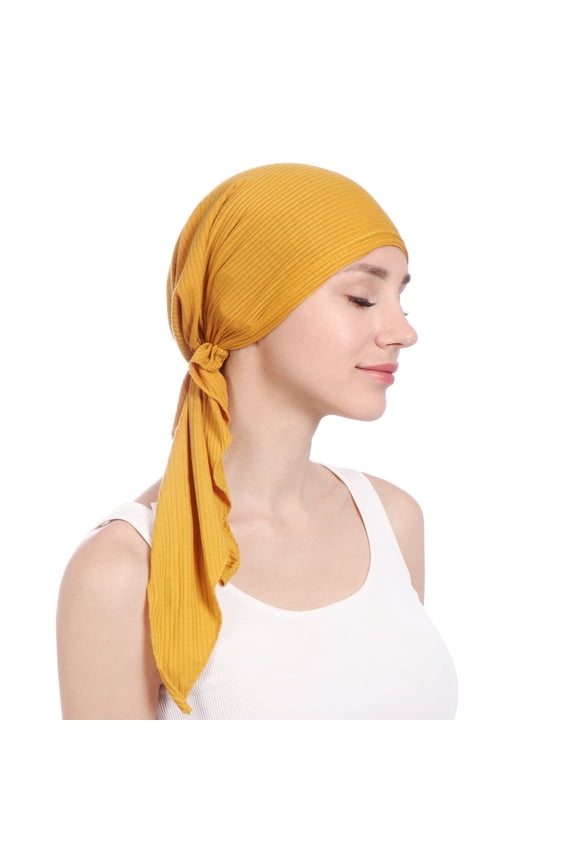Head Wrap, Women India Beading Muslim Stretch Turban Hat Cotton Hair Tail Head Scarf Wrap
