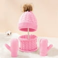 thumbnail image 1 of CFMIURAN, Kids Winter Hat Scarf Glove Set - Warm Knit Fleece Lined Beanie with Neck Warmer Mittens, Soft 3-Piece Winter Accessories for Toddler Boys Girls Cold Weather Outdoor Daily Wear, 1 of 5