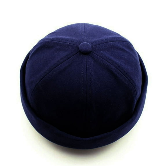 CFMIURAN Men's Cotton Brimless Skullcap Beanie, Retro Rolled Cuff Sailor Cap for Cold Weather, Soft Stretchy Daily Wear Hat for Casual Outdoor Activities