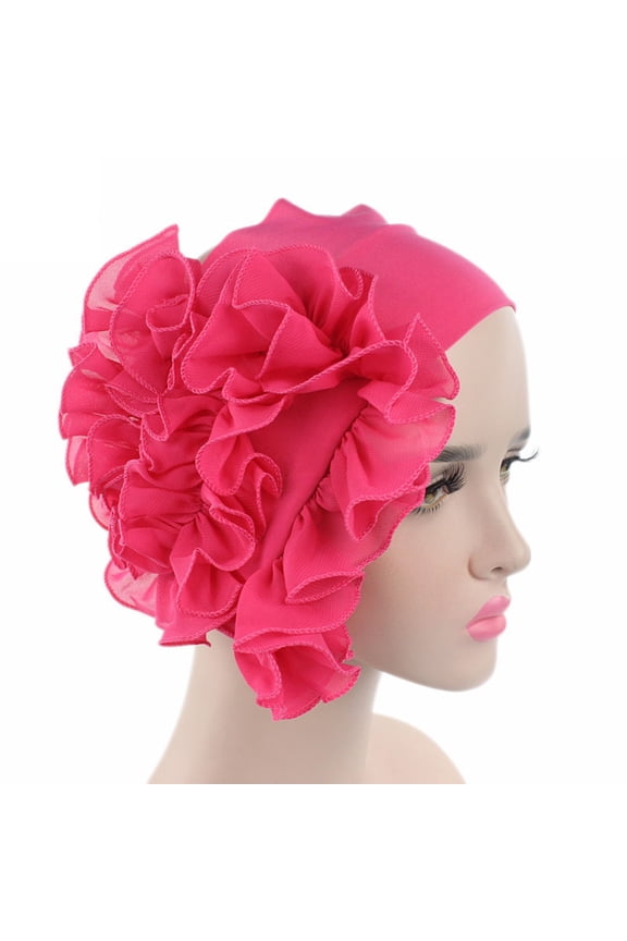 Muslim Hat, Women's Soft Cotton Flower Chemo Cap - Adjustable Turban Head Wrap for Hair Loss, Comfortable Beanie Scarf for Daily Wear, Gentle Headwear for Sensitive Scalp