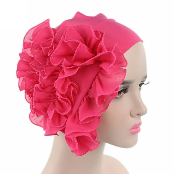 CFMIURAN Muslim Hat, Women's Soft Cotton Flower Chemo Cap - Adjustable Turban Head Wrap for Hair Loss, Comfortable Beanie Scarf for Daily Wear, Gentle Headwear for Sensitive Scalp