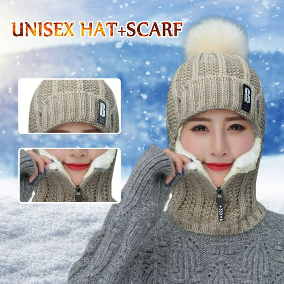 CFMIURAN Ski Mask for Women Winter Fleece Wind-Resistant Warm Face Cover and Neck Warmer for Cycling Motorcycle Skiing Beige