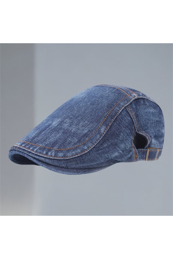 , Unisex Denim Newsboy Hat - Flat Cabbie Driving Cap for Men Women, Soft Cotton Dad Cap Style, Adjustable Casual Headwear for Daily Outdoor Wear