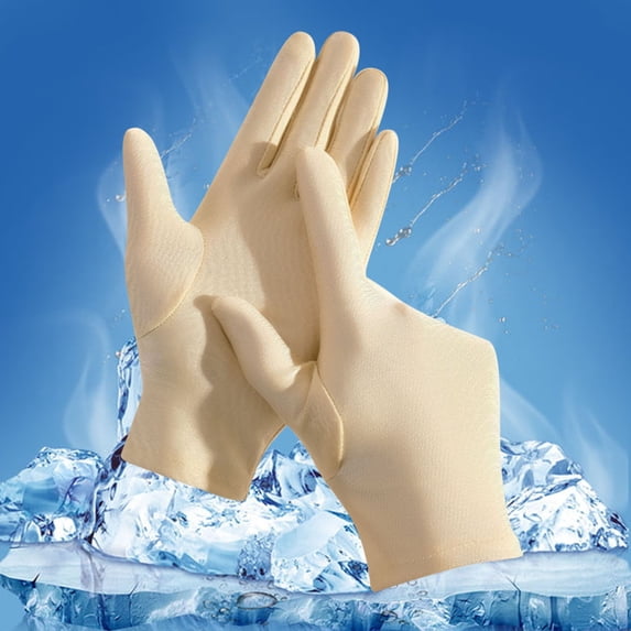 CFMIURAN Unisex Ice Silk Summer Sun Protection Gloves Full Finger Anti-UV Cool Breathable Outdoor Fishing Cycling Driving Gloves