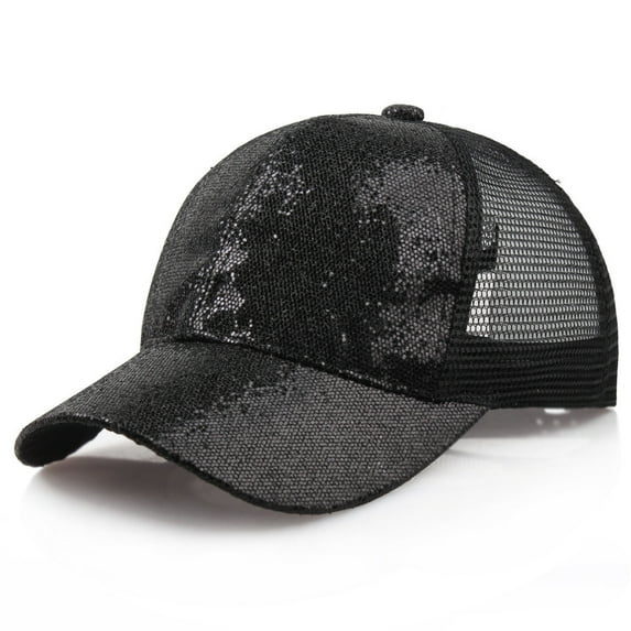 CFMIURAN Visor Hat, Women's Glitter Sequin Baseball Cap - Adjustable Mesh Back Hat for Party, Daily Wear, Outdoor Activities, Shiny Casual Cap for Women and Girls