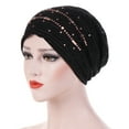 thumbnail image 1 of CFMIURAN Women's Chemo Turban Wrap Ca, Soft Ruffle Beanie with Rhinestone Accent, Elegant Headwrap for Daily Wear, 1 of 2