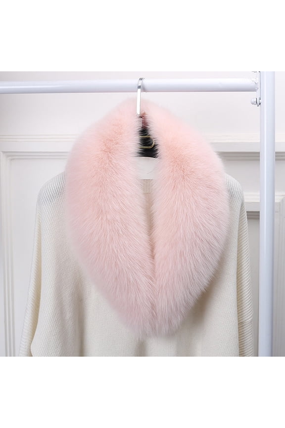 Women's Detachable Faux Fur Collar Scarf Soft Plush Warm Winter Neck Warmer Hood Trim Shawl Wrap for Coat Jacket Sweater