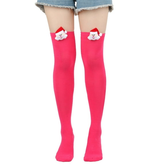 CFMIURAN Women's Harajuku Leg Warmers Y2K Solid Rib Knit Long Socks 80s Accessories Pink