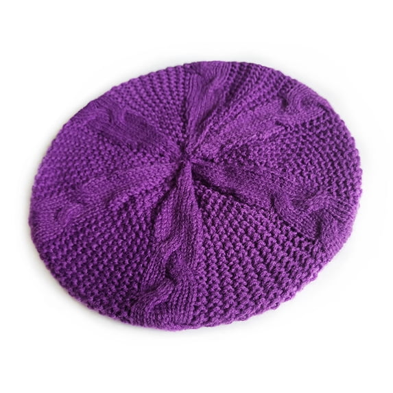 CFMIURAN, Women's Winter Knitted Beret - Warm Soft Solid Color Beanie Hat, Fashionable Knit Cap for Cold Weather Outdoor Daily Wear for Ladies