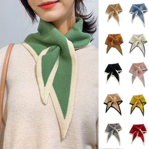 CFMIURAN Women's Y2K Knitted Triangle Scarf Hooded Neck Gaiter Soft Warm Shawl Wrap Cape Versatile for Winter
