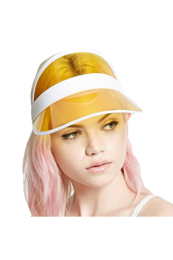 Womens Beach Sun Hat, Colored Sun Visor Hat Women Men Plastic Clear Visors Hats