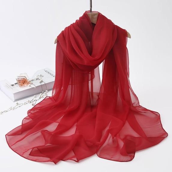 CFMIURAN Women's Soft Silky Chiffon Shawl Wrap Elegant Sheer Scarf for Evening Wedding Bridal Dress