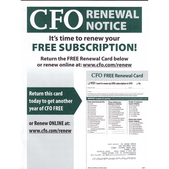 CFO Magazine (Vol. 27) #5A VF ; CFO Comic Book