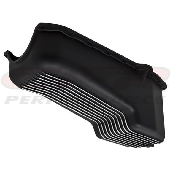 CFR 1958-79 Chevy Small Block 262-267-283-305-327-350-400 Black Aluminum Stock Capacity Oil Pan - Retro Finned