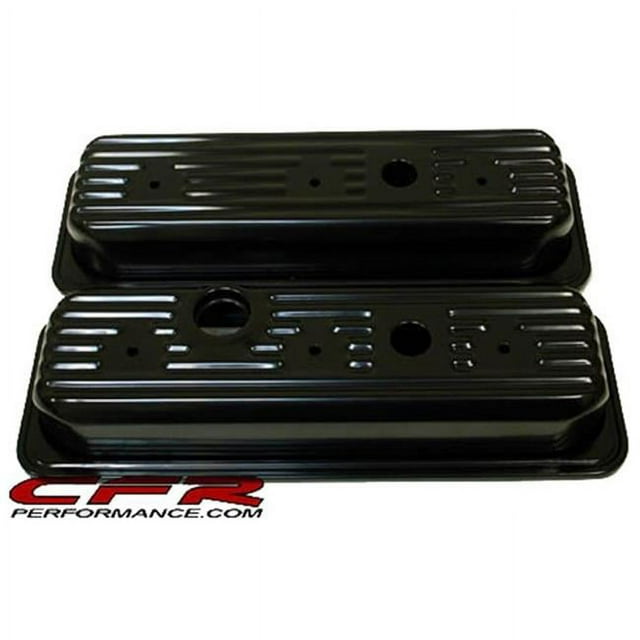 CFR 198593 Chevy & Gmc 4.3L V6 Center Bolt Steel Valve Covers Black