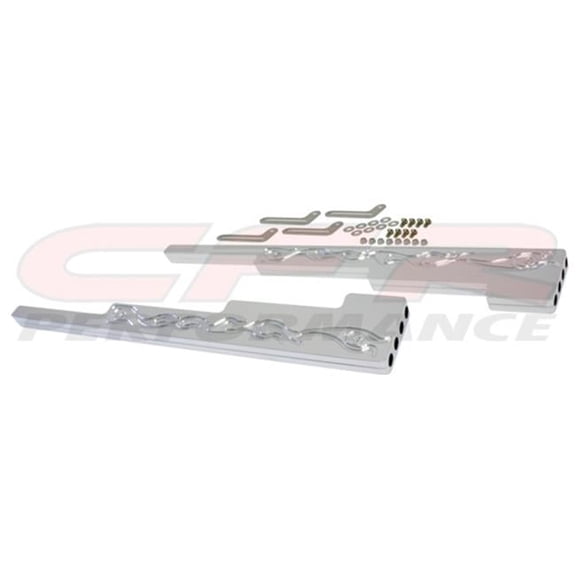 CFR 9.5 mm Flamed Chrome Billet Aluminum Wire Loom Set - Chevy - Ford & Mopar