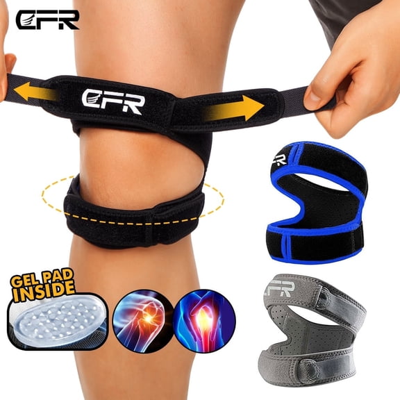CFR Double Patella Knee Brace Adjustable Knee Support Strap Knee Compression Sleeve For Knee Pain Arthritis,Workout Knee Guard/ Pads