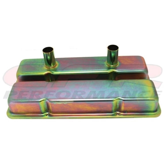 CFR HZ-7216-Z 1958-86 Chevy Small Block 283-305-327-350-400 Circle Track Racing Steel Valve Covers - Zinc
