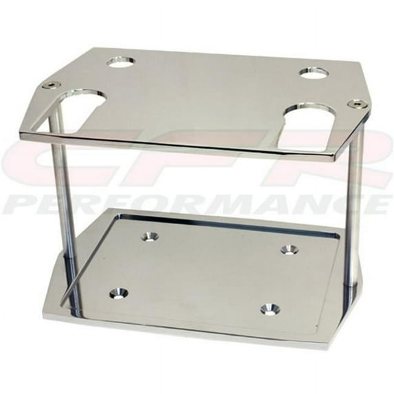 CFR HZ-9329-1 Ball Milled Polished Billet Aluminum Optima Group 75 by 25 Battery Tray - Chevy Ford Mopar