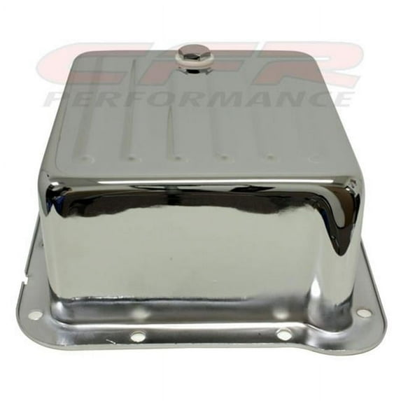 CFR HZ-9530-C Ford C4 Steel Transmission Pan, Case Fill Style Deep Sump - Chrome