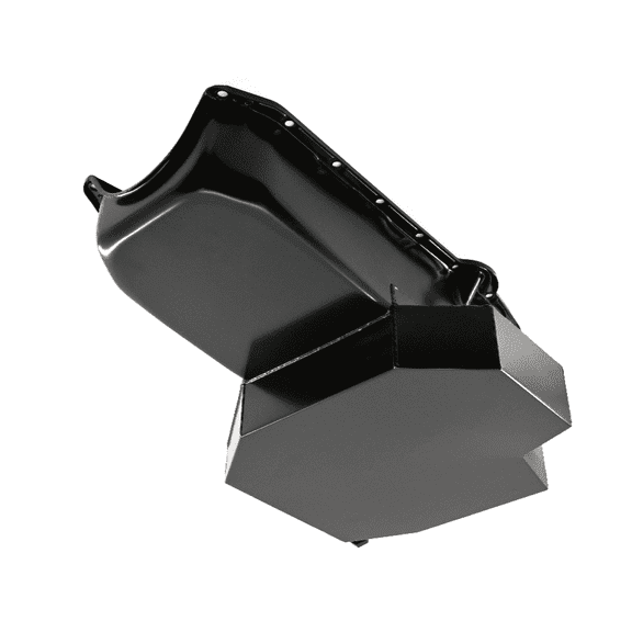 CFR Performance Champion-Style Racing Oil Pan Compatible with 19581979 Chevy Small Block 283400 V8 7 Quart Steel Black Powder-Coated Finish