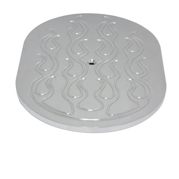 CFR Performance HZ-6020T-2-POL Aluminum 12 in. Oval Air Cleaner Top Flamed - Polished